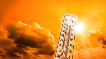 Thermometer in sunlight